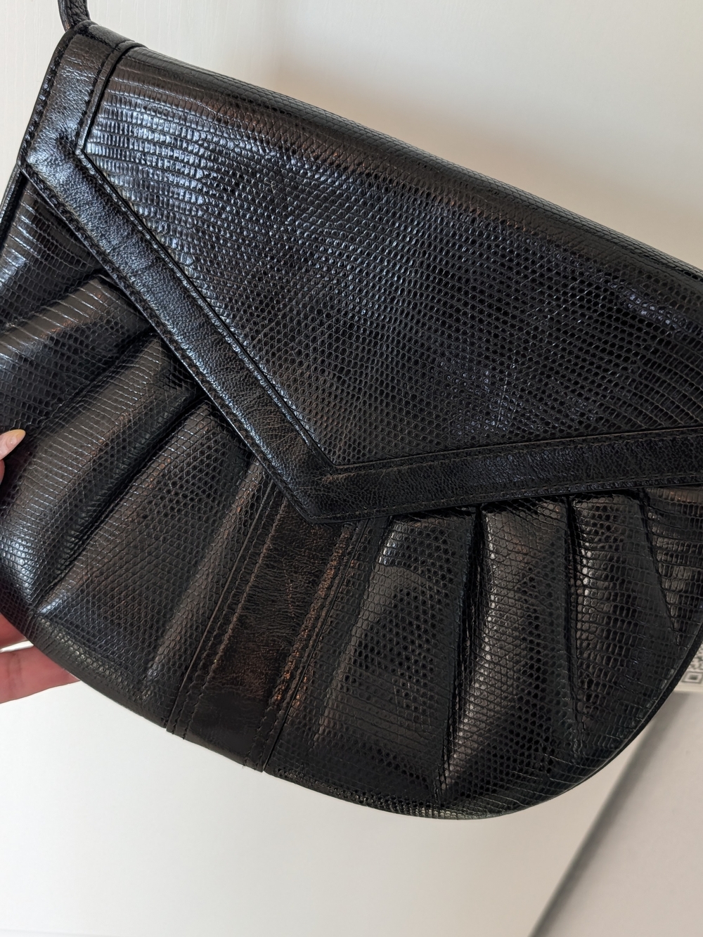 YSL Vintage Lizard Leather Envelope Crossbody